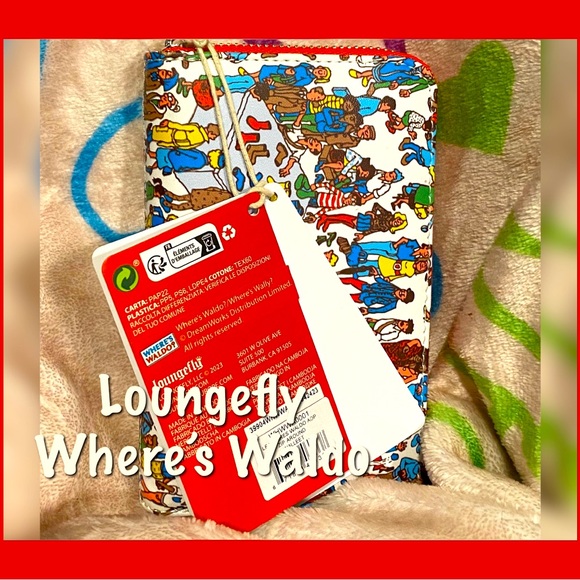 NWT, Loungefly Where’s Waldo: All Over Print Zip Wallet, Large , 100% Authentic - Picture 2 of 11